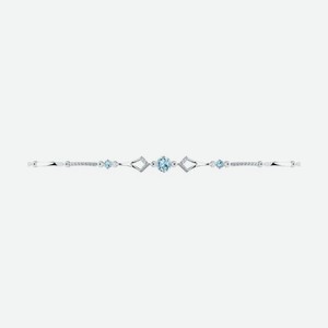 Браслет SOKOLOV из серебра с голубыми топазами и фианитами 92050097, размер 20 см