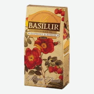 Чай черный Basilur Raspberry and Rosehip листовой с шиповником и малиной 100 г