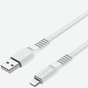Кабель USB Apple Lightning BX23 TPU 1м Белый Borofone