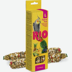 Лакомства для птиц Rio Палочки для средних попугаев с тропическими фруктами 150 г