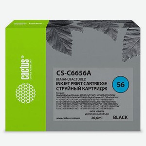 Картридж струйный CS-C6656A черный для №56 HP DeskJet 450/5145/5150/5151/5550/5552 (20ml) Cactus