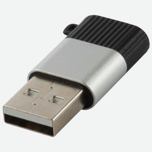 Переходник USB Type-C - USB Серебряно черный Red Line