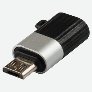 Переходник USB Type-C - MicroUSB Серебряно черный Red Line