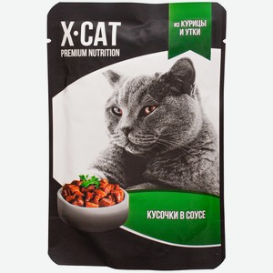 Консервы для кошек X-CAT курица и утка 85 г 1х 24