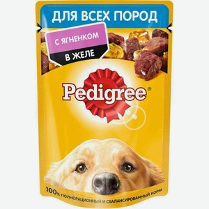 Корм для взрослых собак всех пород Pedigree с ягнёнком в желе, 85 г