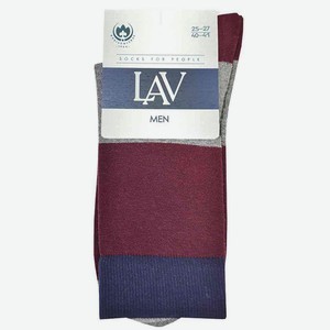 Носки мужские Lav Man Полосы цвет: бордо/серый/тёмно-синий размер: 25-27 (40-41)