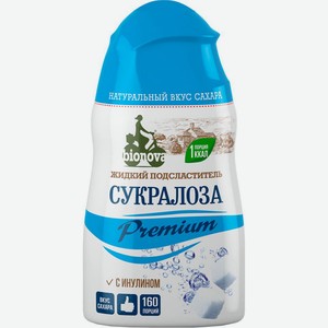 Подсластитель жидкий сукралоза Bionova Premium с инулином, 80 г