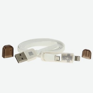 Кабель USB Адаптер MicroUSB Lightning Transformers 5015 Плоский 1м Белый Remax