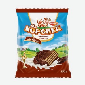 Конфеты  Коровка , шоколадный вкус, молочная, РотФронт, 250 г