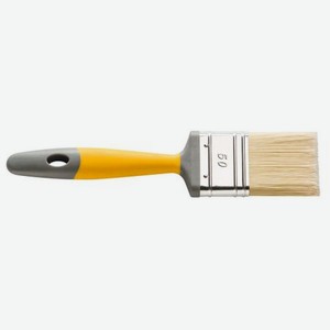 Кисть плоская Hardy N90, желтая, 25 мм, светлая щетина, полиэстер, ручка 2К