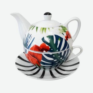 Чайник с чашкой Porcelana Bogucice Tropico 1 персона