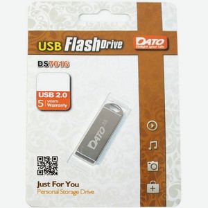 Флешка USB 2.0 DS7016-16G 16Gb Серебристая Dato