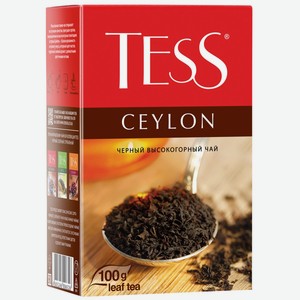 Чай черный TESS Ceylon байховый листовой к/уп, Россия, 100 г
