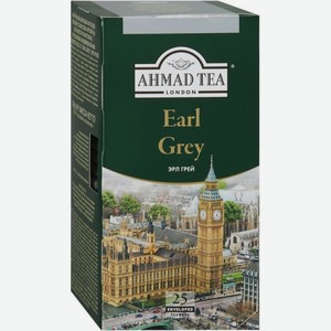 Чай  Ahmad Tea , Чай Эрл Грей, пакетики с ярлычками, 25 пакетов