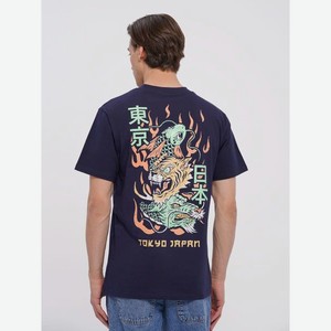 Хлопковая футболка с японским принтом на спине