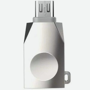 Переходник OTG MicroUSB - USB UA10 Серебряный Hoco