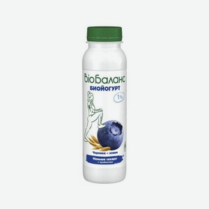 Биойогурт питьевой обогащенный <Био-Баланс> черника/злаки ж1% 270г пэт/бут Данон