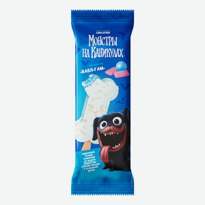 Мороженое МОНСТРЫ Пёсик сливочное бабл-гам с воздушным рисом эскимо 50гр БЗМЖ