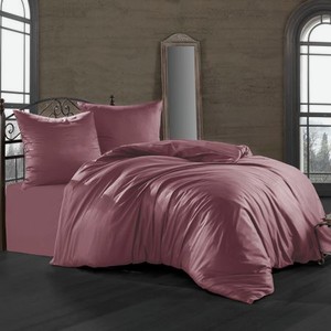 Комплект постельного белья Bahar пепельно-розовый Евро