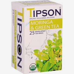 Чай органический Tipson Моринга и зеленый чай, 25 пакетиков