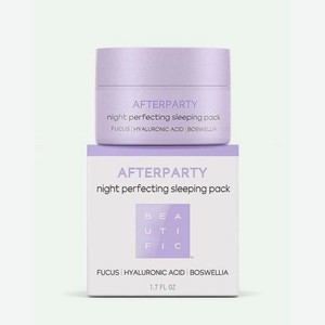 Маска для лица ночная восстанавливающая против усталост с гиалуроновой кислотой Afterparty Beautific