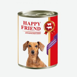 Влажный корм для собак Happy Friend с говядиной и бараниной 410 г