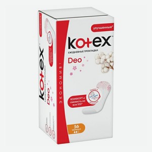 Прокладки ежедневные Kotex Deo Normal 56 шт