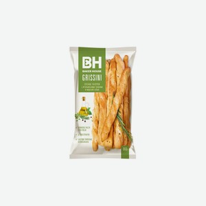 Хлебные палочки Baker House GRISSINI с итальянскими травами и морской солью 80 г