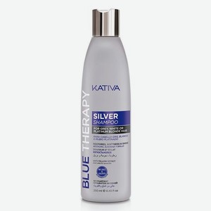 Шампунь нейтрализатор желтизны для осветленных и мелированных волос Blue Therapy, Kativa
