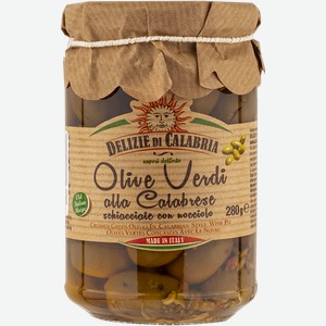 Оливки резаные в масле Делицие ди Калабрия Калабрезе зеленые Делицие СРЛ с/б, 280 г