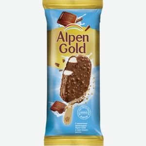 Мороженое эскимо Альпен Гольд в молочном шоколаде Фронери Рус м/у, 58 г