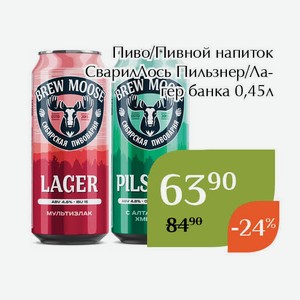 Пиво СварилЛось Пильзнер банка 0,45л