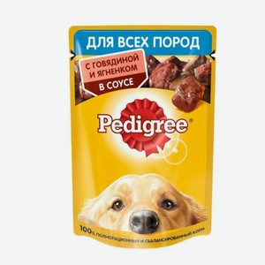 Корм влажный Педигри для взрослых собак с говядиной и ягненком, 100г