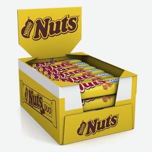 Батончик шоколадный Nuts DUO с фундуком, 66г x 18шт