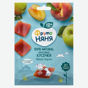 Фруктовые кусочки ФрутоНяня Яблоко-персик без сахара, 53г