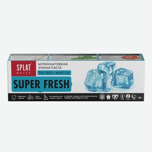 Зубная паста Splat Daily Super Fresh отбеливающая Суперсвежесть для свежести дыхания, 100г