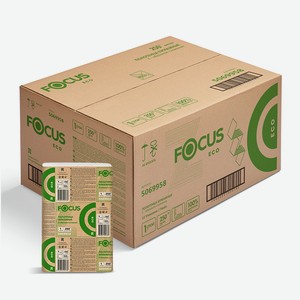 Полотенца Focus Eco бумажные белые 1-слойные Z-сложения 21.5 x 24см, 250 x 12шт