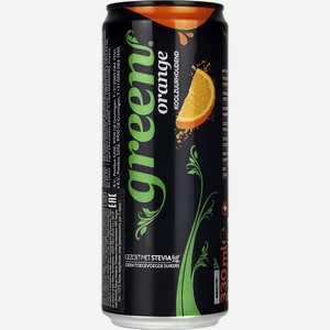 Напиток Green с соком апельсина с низким содержанием сахара, сильногазированный 0,33 л