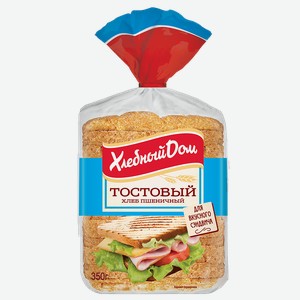 Хлеб ХЛЕБНЫЙ ДОМ тостовый пшеничный нарезной, 350г