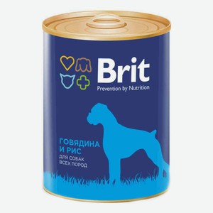 Влажный корм Brit говядина-рис для собак всех пород 850 г