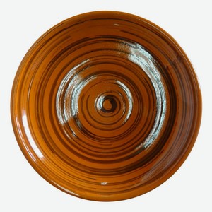 Тарелка Борисовская керамика Оранжевая полоска 18 см оранжевая