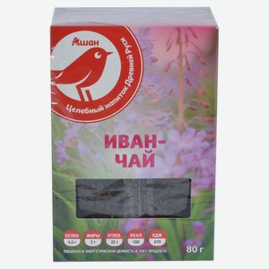 Чай травяной АШАН Красная птица иван-чай с цветками, 80 г