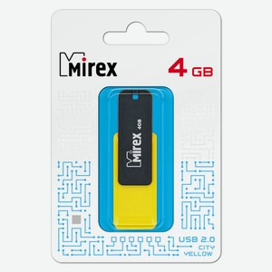 Флешка City USB 2.0 13600-FMUCYL04 4Gb Желтая Mirex