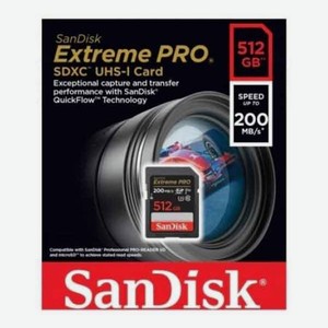 Карта памяти 512Gb SanDisk Extreme Pro SDXC UHS-I U3 V30 (200/140 MB/s)
