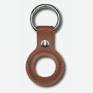 Чехол-брелок Devia Leather Key Ring для AirTag - Brown