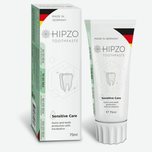 Зубная паста HIPZO Sensitive Care защита десен и зубов с эвкалиптом, 75 мл