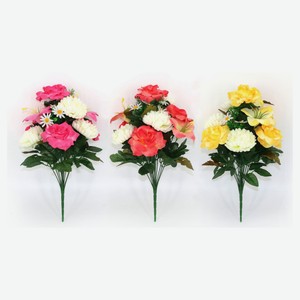 Букет искусственный с розами и цветами, 1 шт