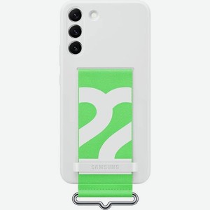 Чехол (клип-кейс) Samsung Silicone with Strap Cover, для Samsung Galaxy S22+, противоударный, белый [ef-gs906twegru]