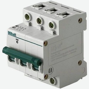 Выключатель автоматический DEKraft 11084DEK 63A тип C 4.5kA AC 3П 400В 3мод белый (упак.:1шт)