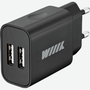 Сетевое зарядное устройство Wiiix UNN-1-2-02, 2xUSB, 2.4A, черный